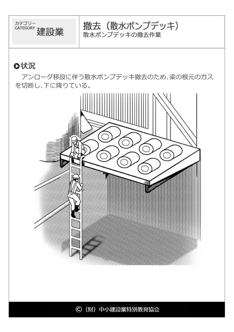 撤去 散水ポンプデッキ 建設業 危険予知訓練 Kyt 無料イラストシート集 一財 中小建設業特別教育協会