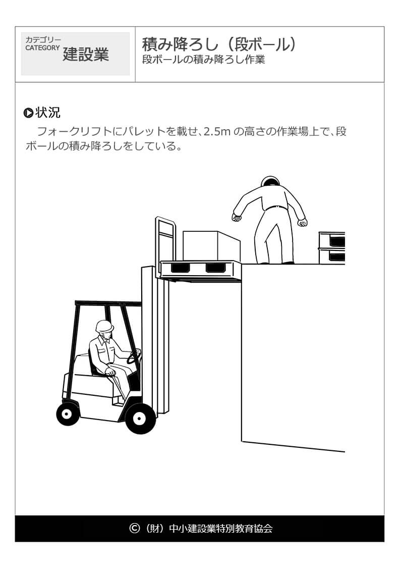 積み降ろし 段ボール 建設業 危険予知訓練 Kyt 無料イラストシート集 一財 中小建設業特別教育協会