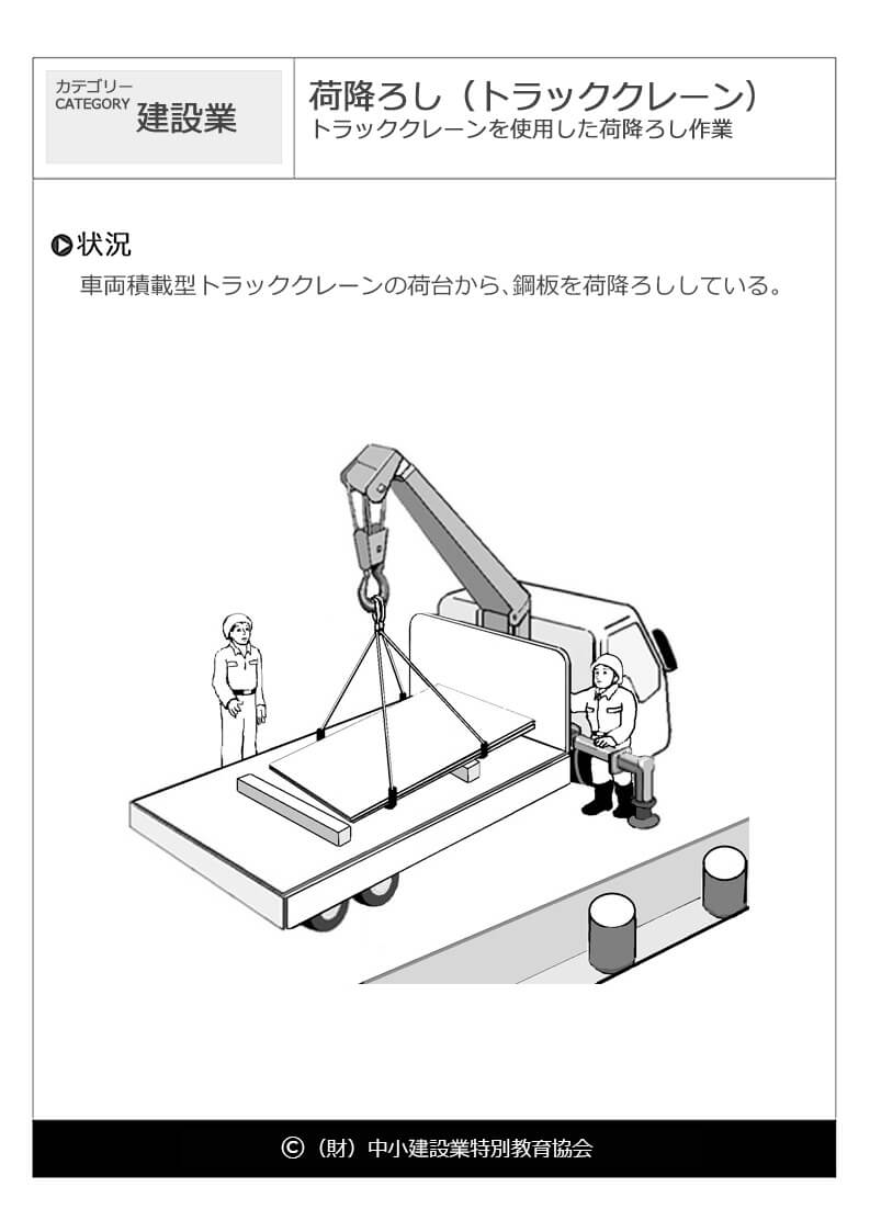 荷降ろし トラッククレーン 建設業 危険予知訓練 Kyt 無料イラストシート集 一財 中小建設業特別教育協会