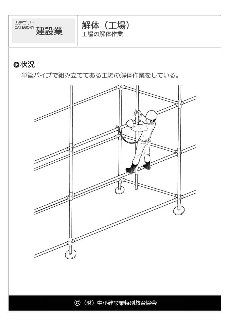 解体 工場 建設業 危険予知訓練 Kyt 無料イラストシート集 一財 中小建設業特別教育協会