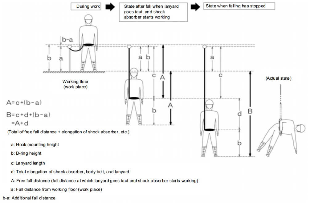 図2 胴ベルト型の落下距離等