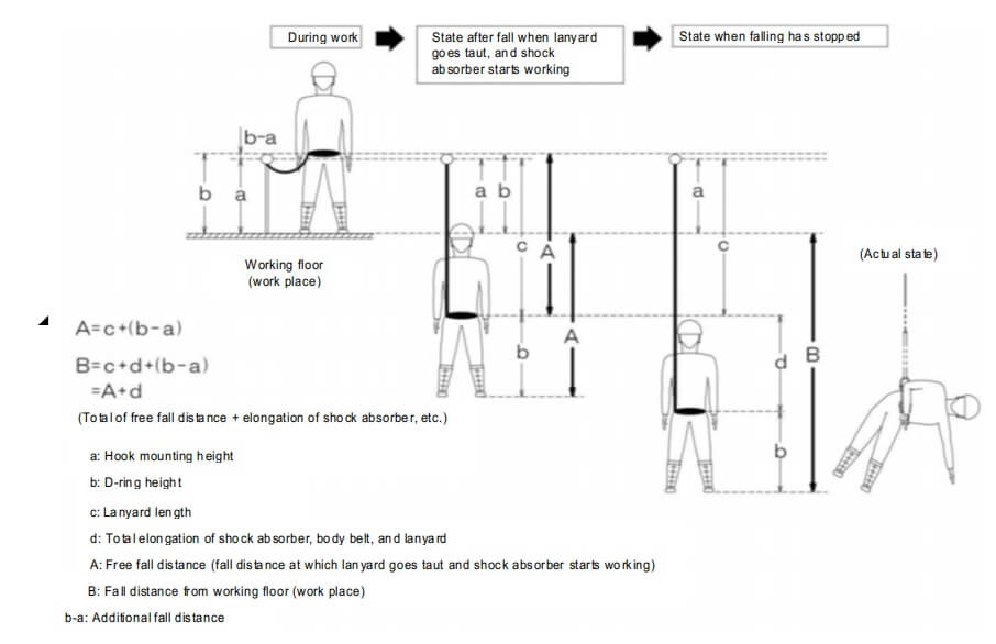 図2 胴ベルト型の落下距離等