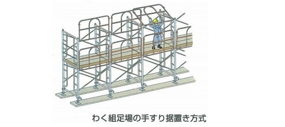 手すり先行工法などの例