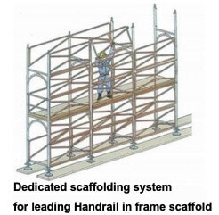 Example of a handrail presetting construction method