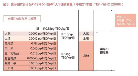 我が国におけるダイオキシン類の1人1日摂取量