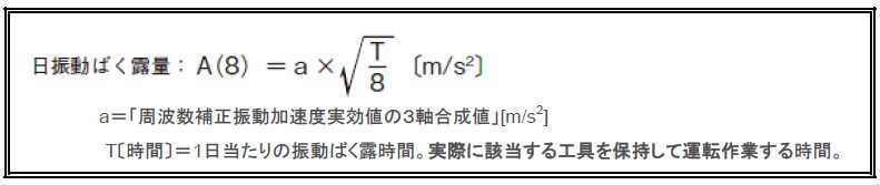 日振動ばく露量A(8)計算式