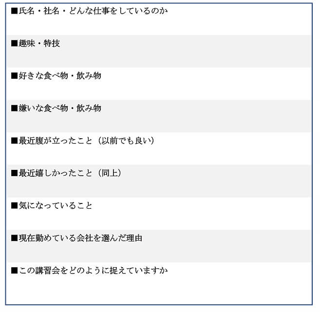 自己紹介用下書き用紙