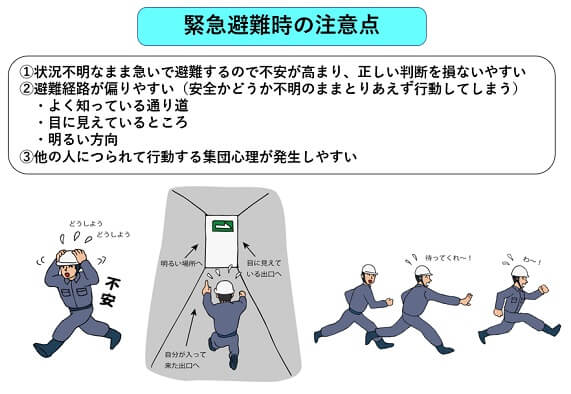 緊急避難時の注意点